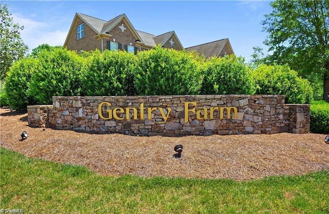 view of community sign