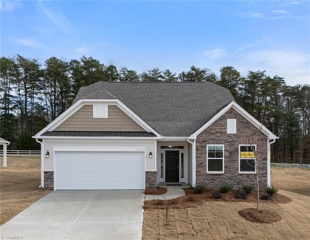 craftsman-style home with a garage