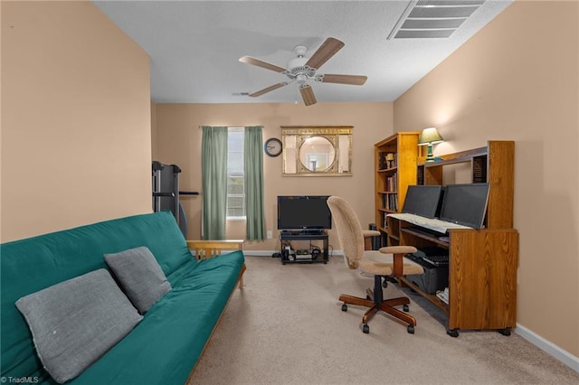 2503 Macdougall Dr, Burlington, NC 27217 - carpeted office featuring a ceiling fan, visible vents, and baseboards