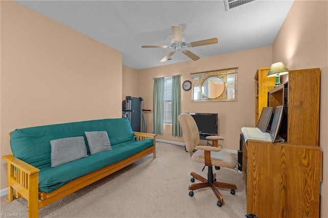 2503 Macdougall Dr, Burlington, NC 27217 - carpeted office space featuring visible vents, a ceiling fan, and baseboards