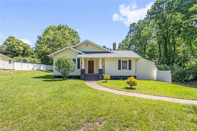 4221 Old Greensboro Rd, Winston-Salem, NC 27101 - view of front of house featuring a chimney, covered porch, and a shingled roof