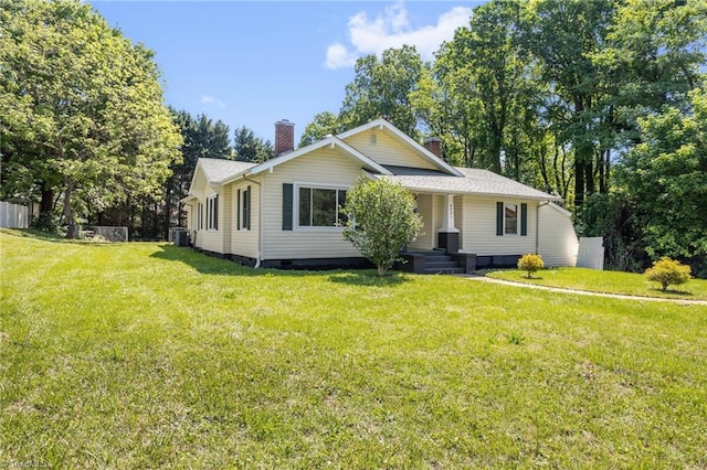 4221 Old Greensboro Rd, Winston-Salem, NC 27101 - view of front facade featuring a chimney, a front yard, and a porch
