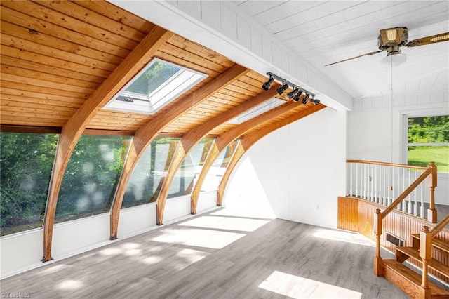 4221 Old Greensboro Rd, Winston-Salem, NC 27101 - unfurnished sunroom with lofted ceiling and a skylight