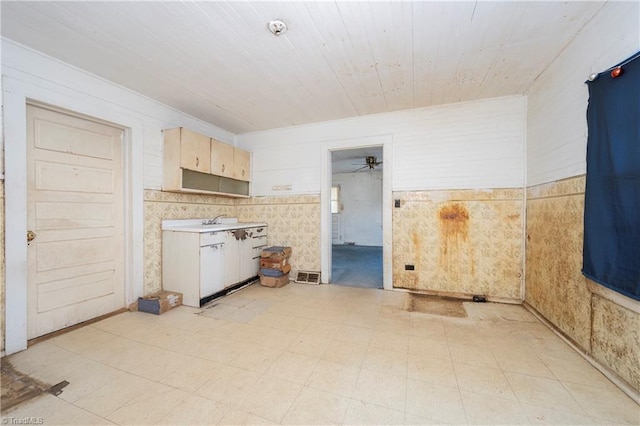 kitchen featuring light brown cabinets