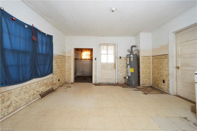 interior space featuring gas water heater