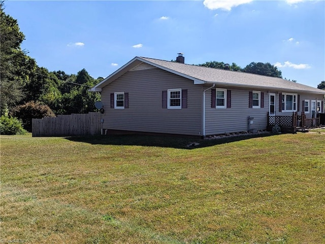 exterior space with a yard