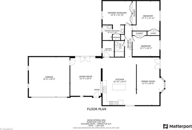 3618 Rockwood Dr, High Point, NC 27265 - floor plan / room layout