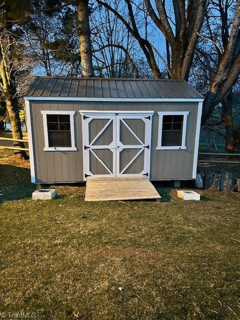 view of shed