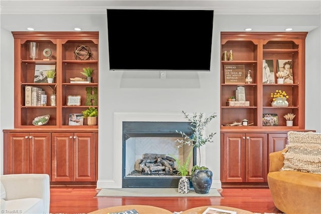 living room featuring light wood-type flooring