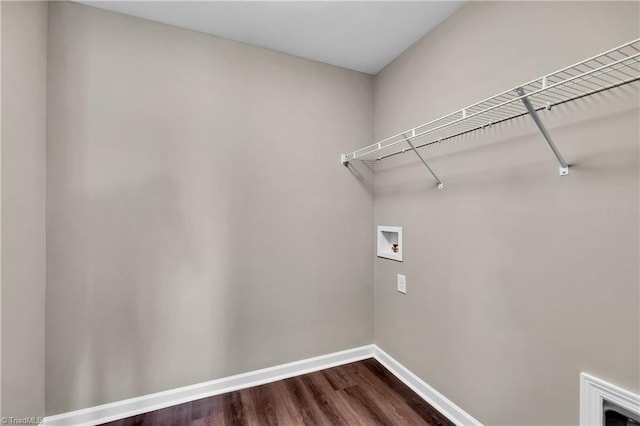 2991 Wesley Farm Ln, Sophia, NC 27350 - washroom with washer hookup and dark wood-style flooring