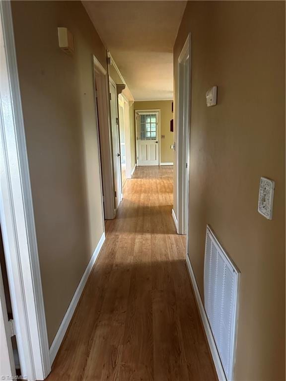 hall featuring light hardwood / wood-style flooring