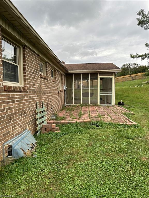 exterior space with a sunroom