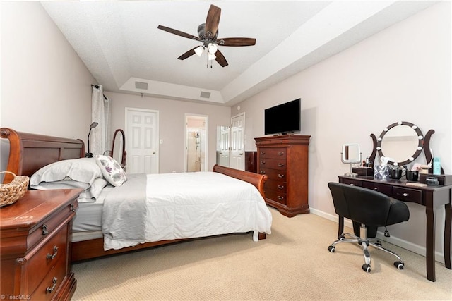 3016 Havasu Way, High Point, NC 27265 - bedroom with carpet, a ceiling fan, and a raised ceiling