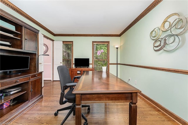 3016 Havasu Way, High Point, NC 27265 - office area with wood finished floors and ornamental molding