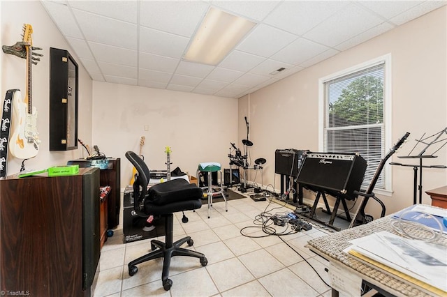 3016 Havasu Way, High Point, NC 27265 - exercise room featuring a paneled ceiling and light tile patterned floors