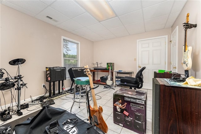 3016 Havasu Way, High Point, NC 27265 - office area with a paneled ceiling and light tile patterned floors
