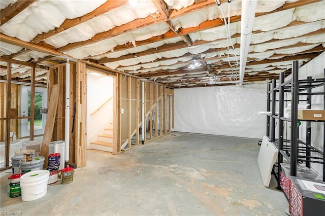 1420 Rankin Rd, Greensboro, NC 27405 - below grade area with stairway