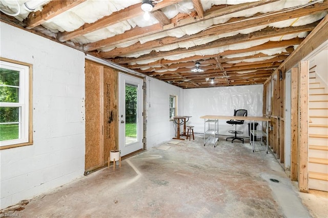 1420 Rankin Rd, Greensboro, NC 27405 - below grade area featuring stairs and an office area