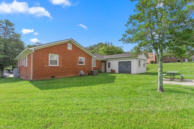 415 Crestview Dr, Thomasville, NC 27360 - back of property featuring crawl space, a yard, and brick siding