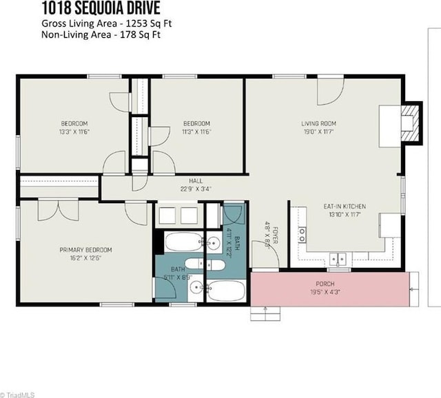 1018 Sequoia Dr, Lewisville, NC 27023 - view of room layout