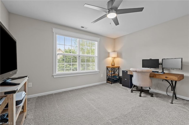 4420 Bonnie Loch Dr, Burlington, NC 27215 - carpeted office space with baseboards and a ceiling fan