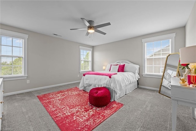 4420 Bonnie Loch Dr, Burlington, NC 27215 - bedroom with carpet flooring, baseboards, and a ceiling fan