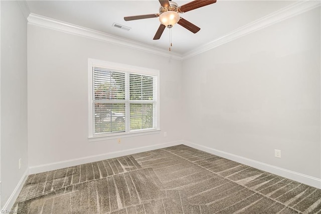 5207 York Place Ct, Walkertown, NC 27051 - unfurnished room with ornamental molding, carpet flooring, and ceiling fan