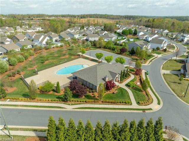 5207 York Place Ct, Walkertown, NC 27051 - aerial view of residential area featuring a pool