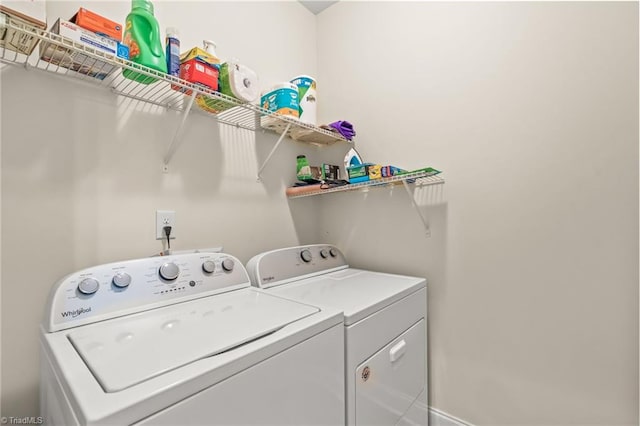 washroom featuring separate washer and dryer