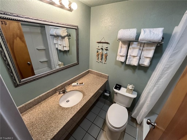 602 Fort Macon Rd, Atlantic Beach, NC 28512 - bathroom with tile patterned flooring, toilet, and vanity