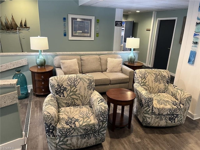 602 Fort Macon Rd, Atlantic Beach, NC 28512 - living area featuring wood finished floors and baseboards