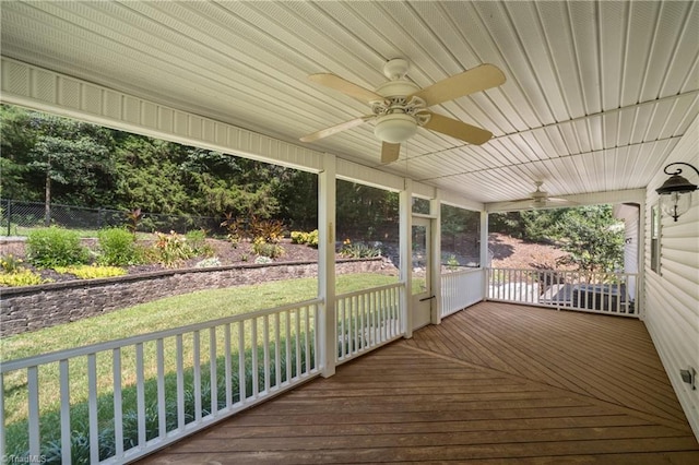 4028 Lofter Ct, Pfafftown, NC 27040 - deck featuring a ceiling fan