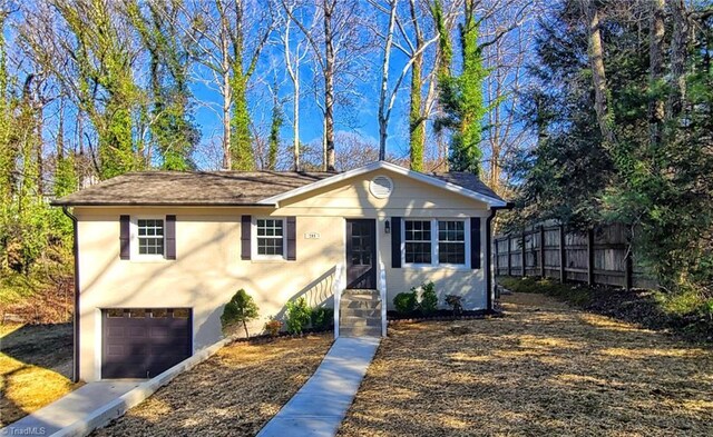 view of front of house with a garage