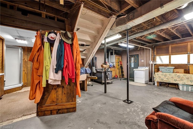 basement featuring washer / clothes dryer