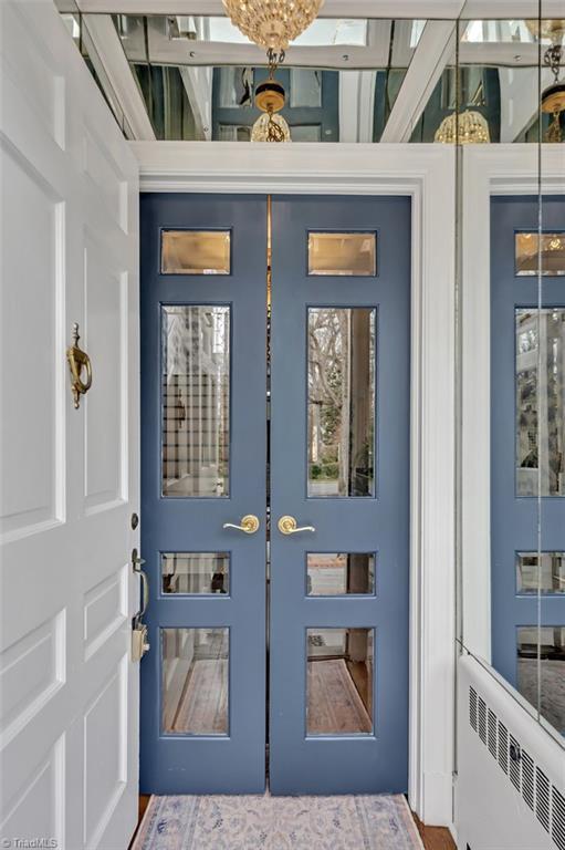 entrance to property with radiator heating unit