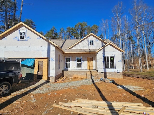 view of unfinished property