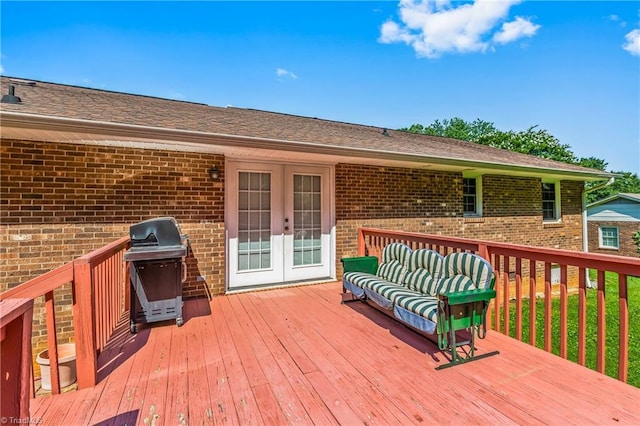 213 Timmys Ln, King, NC 27021 - deck featuring french doors, a grill, and outdoor lounge area