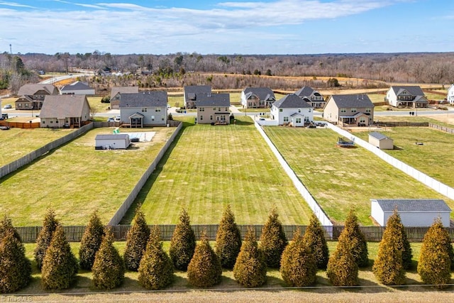 drone / aerial view with a residential view