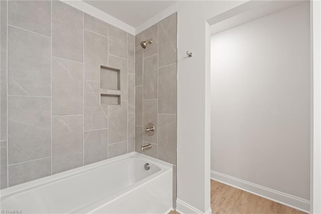 5421 High Valley Ln, Winston-Salem, NC 27104 - bathroom with shower / tub combination and wood finished floors