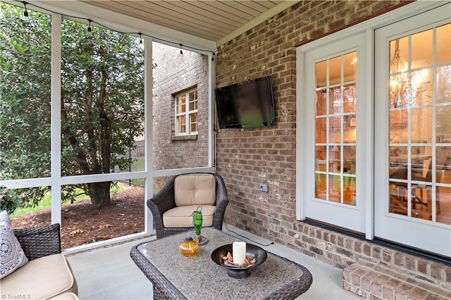 view of sunroom