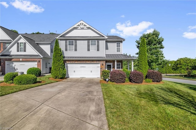 3502 Quarry Ct, High Point, NC 27265 - view of front of property with concrete driveway, a front lawn, and an attached garage