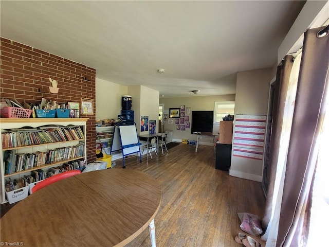 interior space featuring wood-type flooring