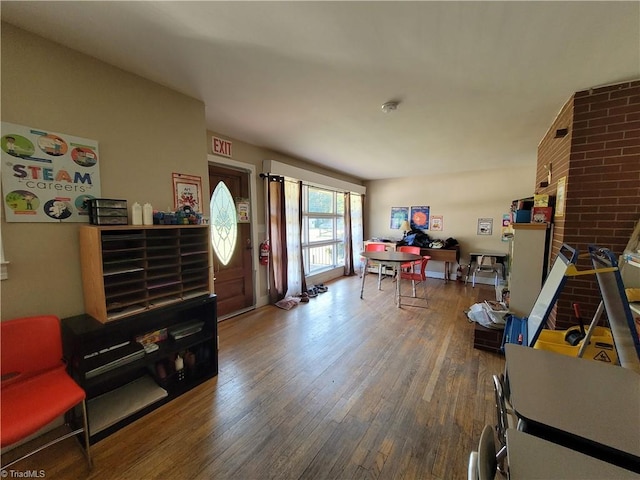 interior space with hardwood / wood-style floors