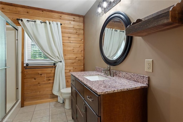 4962 Serenity Ln, Granite Falls, NC 28630 - bathroom with vanity, toilet, tile patterned flooring, and a shower with curtain