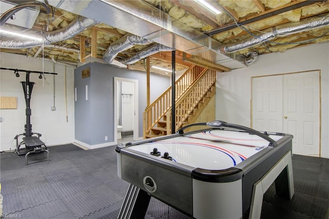 4962 Serenity Ln, Granite Falls, NC 28630 - game room featuring dark colored carpet