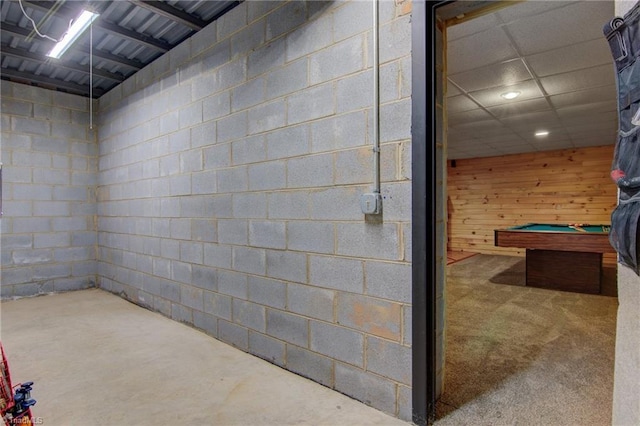 4962 Serenity Ln, Granite Falls, NC 28630 - basement featuring billiards table, concrete block wall, and recessed lighting