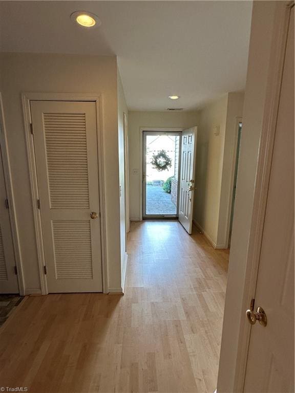 135 Plantation Place Ln, Mount Airy, NC 27030 - hall with light wood-style flooring and recessed lighting