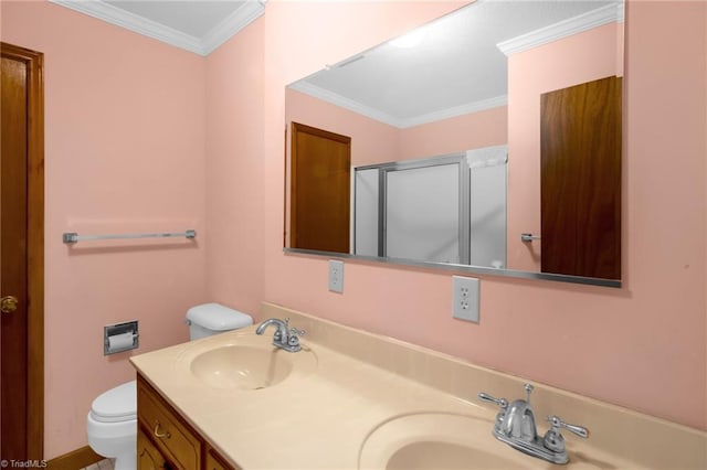 520 S Bunker Hill Rd, Colfax, NC 27235 - bathroom with double vanity and crown molding