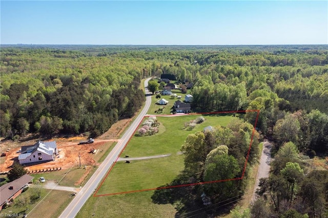 520 S Bunker Hill Rd, Colfax, NC 27235 - aerial view of property's location featuring a heavily wooded area and property parcel outlined