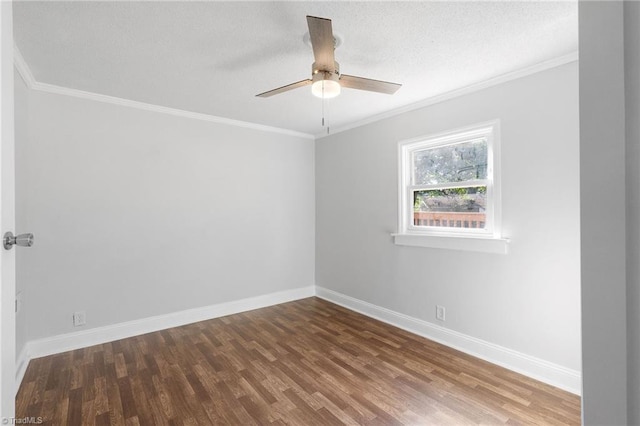 1908 Hilldale Dr, Burlington, NC 27215 - empty room with wood finished floors, ceiling fan, crown molding, and a textured ceiling